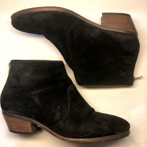 BODEN x Anthropologie Booties Size 10.5 Suede Black Western